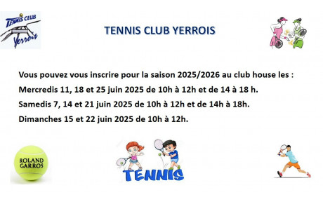 Inscriptions saison 2025 / 2026 
