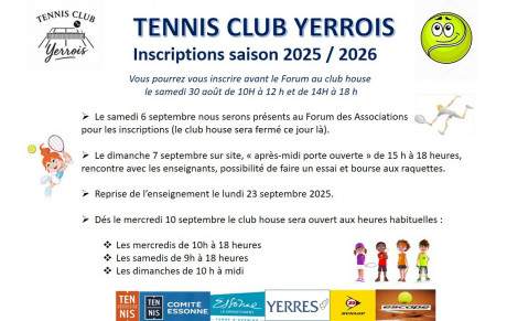 Inscriptions saison 2025/2026